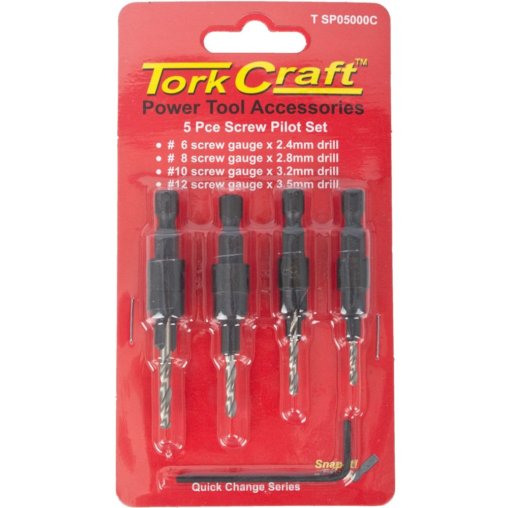 Screw Pilot Set 5pce Carded